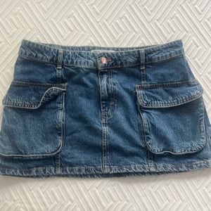 Zara cargo denim mini skirt